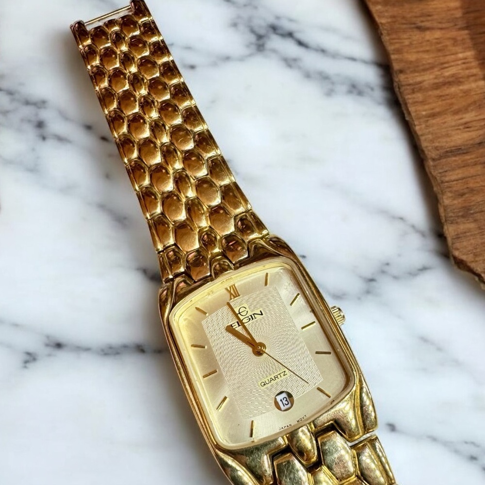 Vintage Elgin Gold-Tone Tank Style Watch, FMC002-040 - Picture 5 of 14